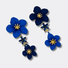 Blue Trio Flower Earrings | Gold - Muze Earrings