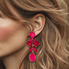 Bold Fuchsia Earrings | Gold - Muze Earrings
