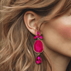 Bold Fuchsia Earrings | Gold - Muze Earrings