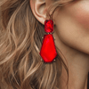 Bright Red Earrings | Gold - Muze Earrings
