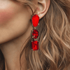 Bright Red Earrings | Gold - Muze Earrings