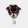 Broche Burgundy Crystal | Gold - Muze Earrings