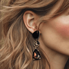 Brown Bordeaux Leopard Earrings | Gold - Muze Earrings