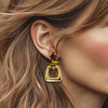 Brown Crystal Earrings | Gold - Muze Earrings
