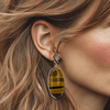 Brown Crystal Tiger Eye Earrings | Gold - Muze Earrings