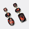 Burgundy Glam Earrings | Gold - Muze Earrings