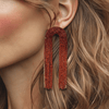 Burgundy Ombre Earrings | Silver - Muze Earrings