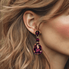 Burgundy Tigereye Earrings | Gold - Muze Earrings