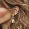 Champage Cat Eye Agate Earrings | Gold - Muze Earrings