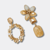 Champagne Facet Flower Earrings | Gold - Muze Earrings