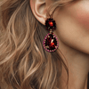Clip Burgundy Earrings | Gold - Muze Earrings