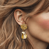 Clip Earrings Big Champagne | Gold - Muze Earrings