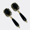 Clip Earrings Black Agate | Gold - Muze Earrings