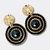 Clip Earrings Black Luminous Halo | Gold - Muze Earrings