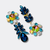 Clip Earrings Blue Flower | Gold - Muze Earrings