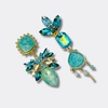 Clip Earrings Blue Green Apatite | Gold - Muze Earrings
