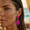 Clip Earrings Fuchsia Shells | Gold - Muze Earrings