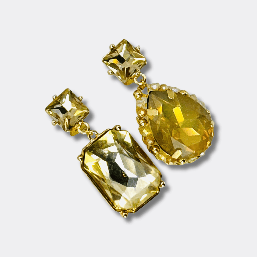 Clip Earrings Soft Yellow | Gold - Muze Earrings