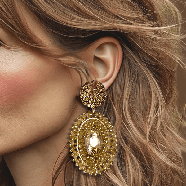 Clip Earrings Summer Champagne | Gold - Muze Earrings