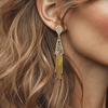 Clip Earrings Triangle Strass Glam | Gold - Muze Earrings
