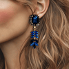 Clip Royal Blue Earrings | Gold - Muze Earrings