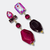 Clips Bordeaux Fuchsia Agate | Gold - Muze Earrings
