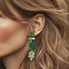 Clips Crystal Aventurine | Gold - Muze Earrings