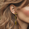 Clips Leopard Brown | Gold - Muze Earrings