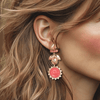Clips Peach Agate | Gold - Muze Earrings