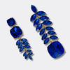 Cobalt Blue Leaf Earrings | Gold - Muze Earrings
