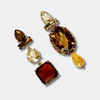 Cognac Crystal Glam II Earrings | Gold - Muze Earrings