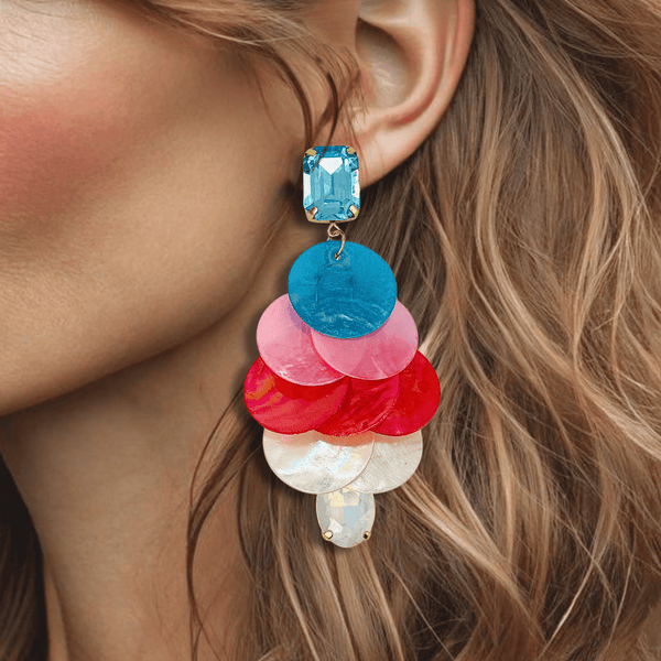 Colorful Shell Earrings | Gold - Muze Earrings