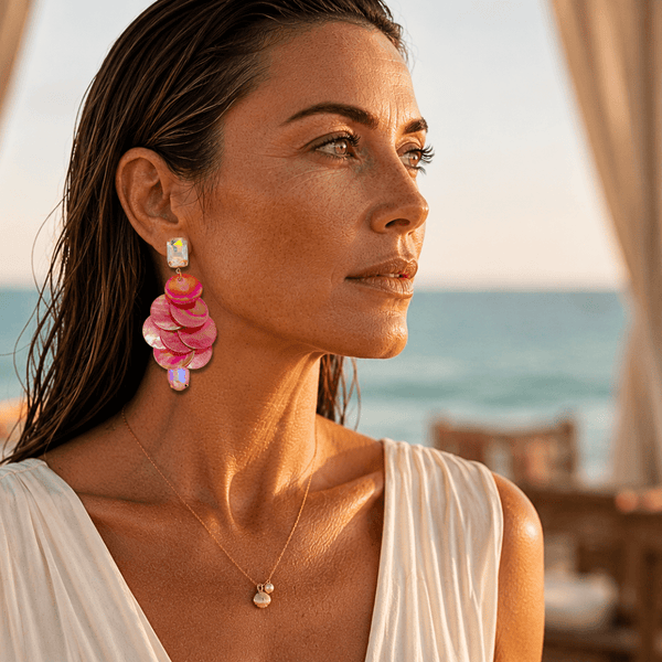 Coral Shell Earrings | Gold - Muze Earrings
