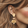 Crème Agate Flower II Earrings | Gold - Muze Earrings