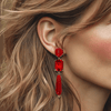 Crimson Passion Earrings | Gold - Muze Earrings