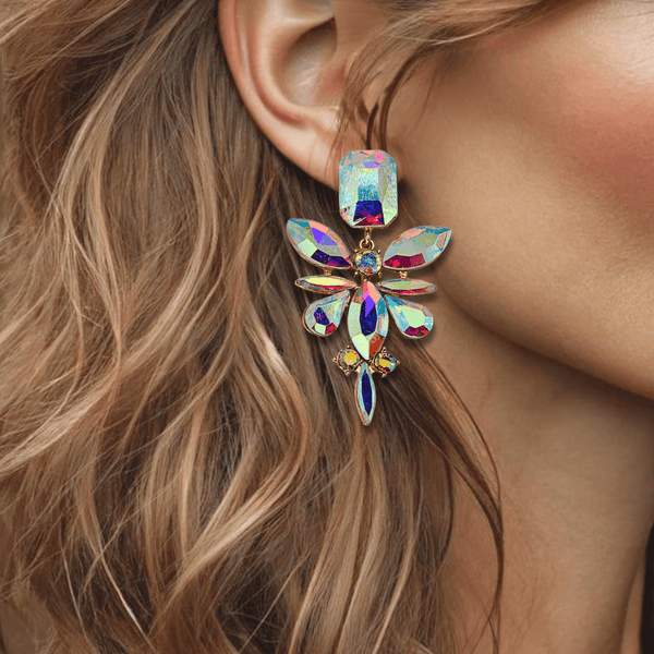 Crystal AB Earrings | Gold - Muze Earrings
