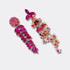 Crystal Fuchsia Flower Earrings | Gold - Muze Earrings