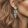Crystal Long Glitters Earrings | Silver - Muze Earrings