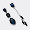 Dark Blue Sandstone Earrings | Silver - Muze Earrings