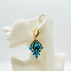 Earrings Aqua Blue Leaf | Gold - Muze Earrings