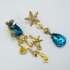 Handgemaakt statement oorbel earrings aqua sea treasures handgemaakt door MUZE earrings. Gratis geleverd binnen nederland en belgie.