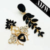 Earrings Big Black Bee | Gold - Muze Earrings