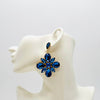 Earrings Big Blue Flower | Gold - Muze Earrings