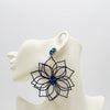 Earrings Big Blue Flower | Silver - Muze Earrings