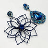 Earrings Big Blue Flower | Silver - Muze Earrings