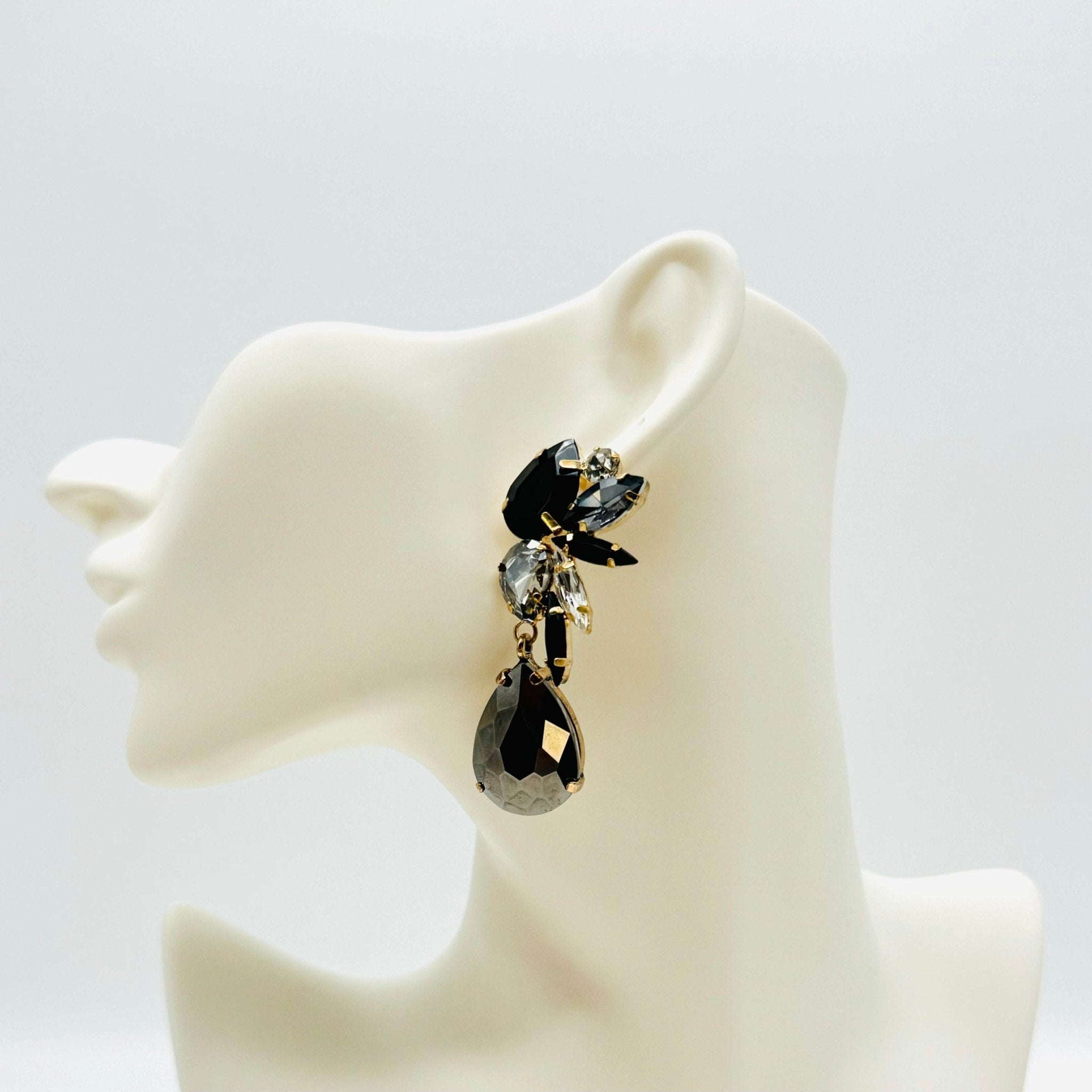 Earrings Black & Grey Glam | Gold - Muze Earrings