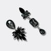 Earrings Black Grey Leafs | Silver - Muze Earrings