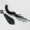 Earrings Black Strass Earcuff | Silver - Muze Earrings