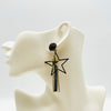 Earrings Black & White Strass | Gold - Muze Earrings