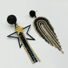 Earrings Black & White Strass | Gold - Muze Earrings